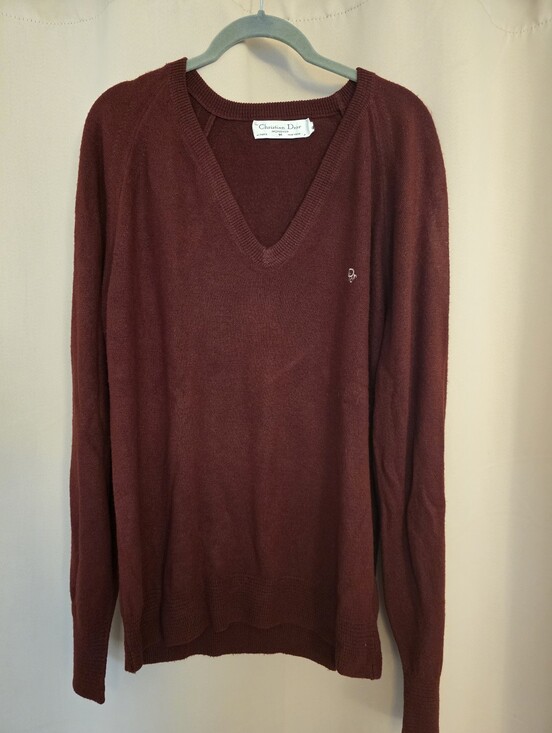 Dior Other - Christian Dior Monsieur 100% Cashmere V-Neck Sweater - Brick Red - Size M